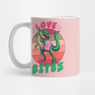 Love Bites Valentines Day Funny Kids Dinosaur Trex Lover Mug